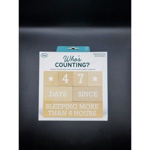 New In Box Who's Counting Wooden Countdown Blocks By FRED Parenting Edition Cute